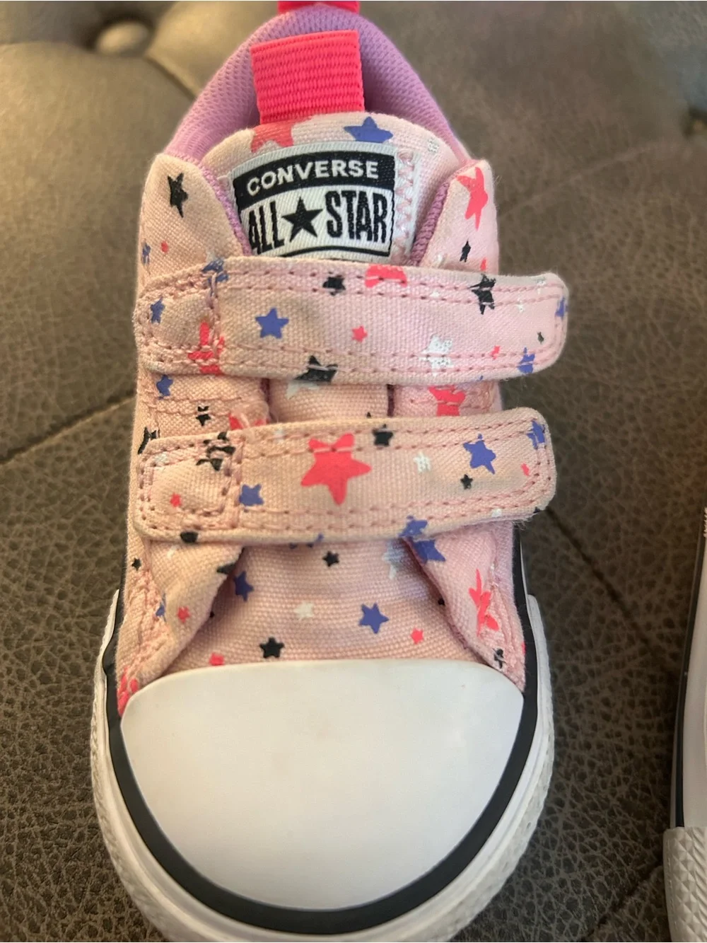 Converse Kids Pink Star Velcro Sneakers